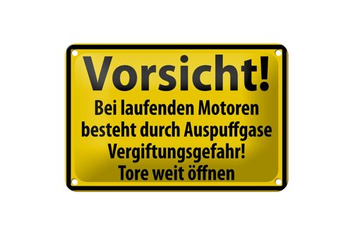 Blechschild Warnschild 18x12cm Vorsicht Bei laufenden Motoren Schild