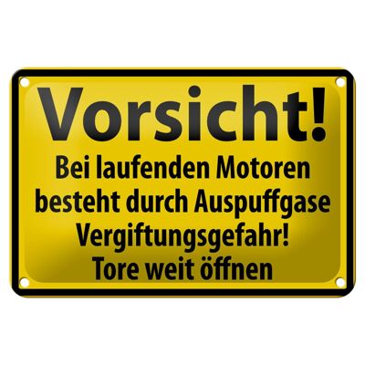 Blechschild Warnschild 18x12cm Vorsicht Bei laufenden Motoren Schild