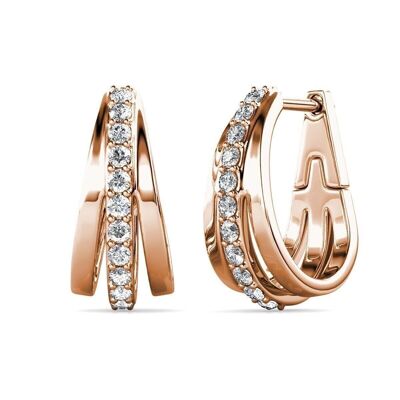 Aurielle Hoop Earrings - Rose Gold and Crystal I MYC-Paris.com