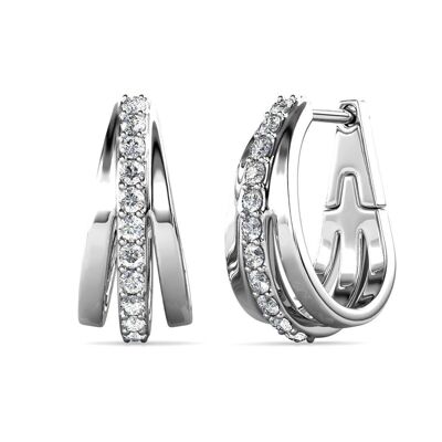 Aurielle Hoop Earrings - Silver and Crystal I MYC-Paris.com