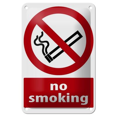 Letrero de chapa, señal de advertencia, 12x18cm, decoración de No fumar