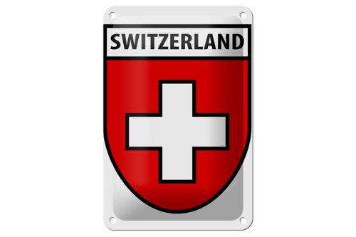 Blechschild Flagge 12x18cm Switzerland Schweiz Wappen Dekoration