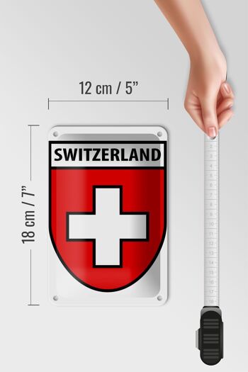 Drapeau en étain 12x18cm, décoration des armoiries de la suisse et de la suisse 5