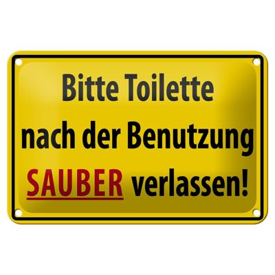 Metal sign notice 18x12cm toilet after use decoration