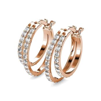 Boucles d'oreilles Duo Circlet - Or Rosé et Cristal I MYC-Paris.com 9