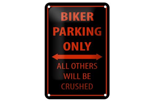 Blechschild Fahrrad 12x18cm Biker parking only Dekoration