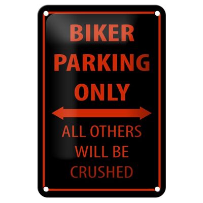 Metal sign bicycle 12x18cm biker parking only decoration