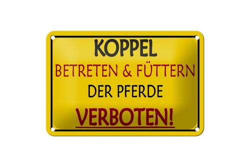 Blechschild Warnschild 18x12cm Koppel Betreten verboten Dekoration