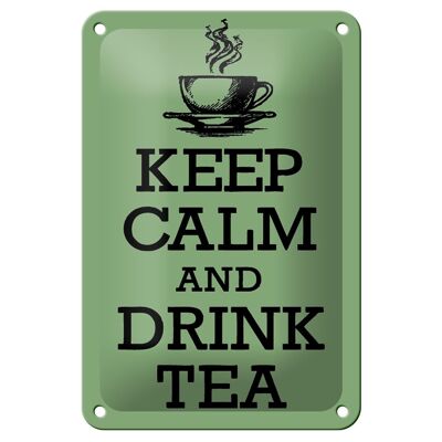 Blechschild Spruch 12x18cm Keep Calm and Drink Tea Dekoration