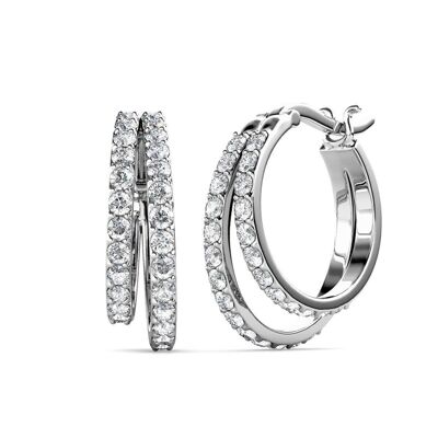Duo Circlet earrings - Silver and Crystal I MYC-Paris.com