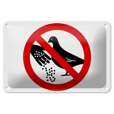 Metal sign warning sign 18x12cm Do not feed pigeons decoration