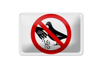 Panneau d'avertissement en étain 18x12cm, décoration ne pas nourrir les pigeons 1