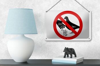 Panneau d'avertissement en étain 18x12cm, décoration ne pas nourrir les pigeons 4