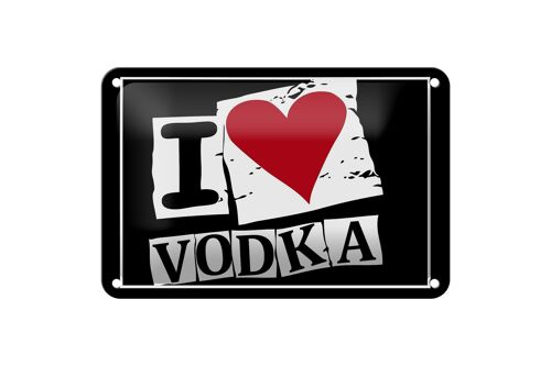 Blechschild Alkohol 18x12cm I love Vodka (Herz)Dekoration