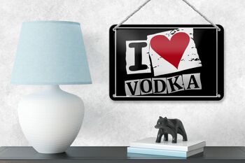 Signe en étain alcool 18x12cm, décoration I love Vodka (coeur) 4