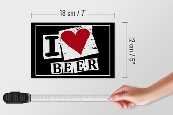 Signe en étain alcool 18x12cm, décoration I Love Beer (coeur) 5