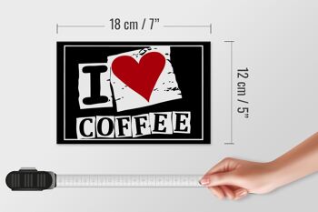Plaque en tôle café 18x12cm J'aime le café (coeur) décoration 5