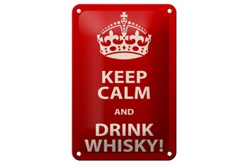 Signe en étain alcool 12x18cm, décoration Keep Calm & Drink Whisky 1