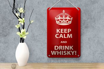 Signe en étain alcool 12x18cm, décoration Keep Calm & Drink Whisky 4