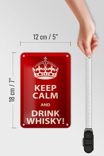 Signe en étain alcool 12x18cm, décoration Keep Calm & Drink Whisky 5