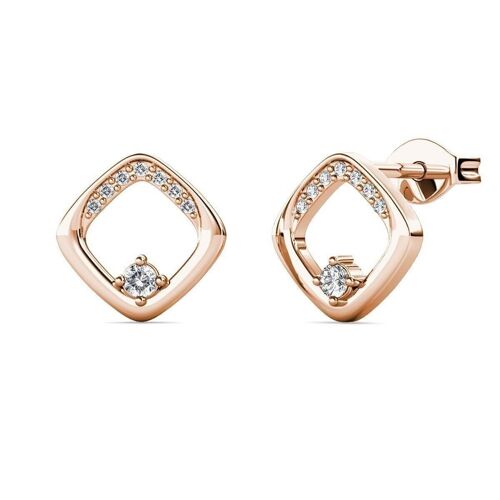 Boucles d'oreilles Adelise - Or Rosé et Cristal I MYC-Paris.com