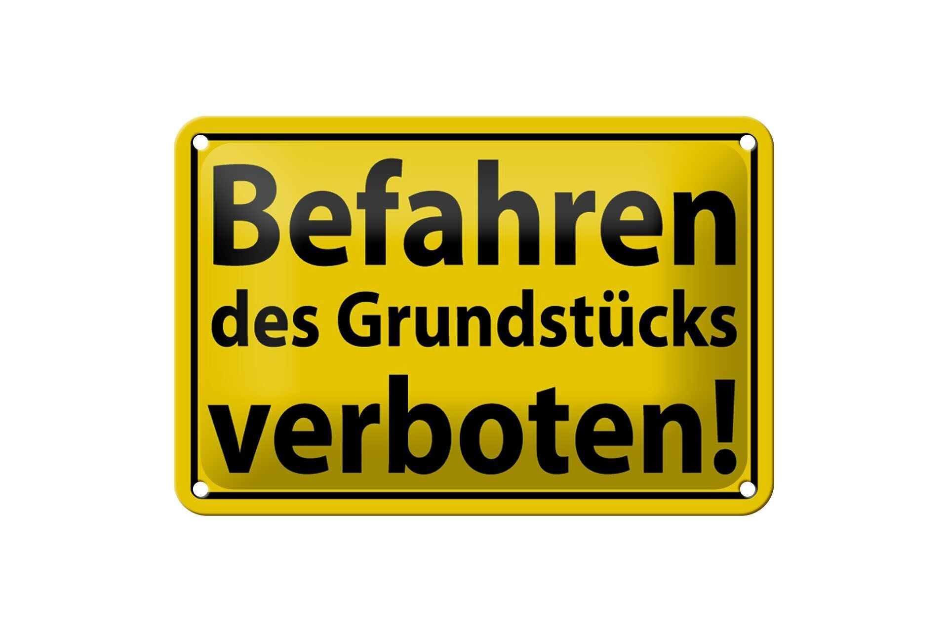 Targa in metallo di avvertimento 18x12 cm decorazione vietata per la guida su proprietà