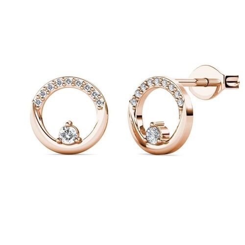 Boucles d'oreilles Clarine - Or Rosé et Cristal I MYC-Paris.com