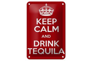 Signe en étain alcool 12x18cm, décoration Keep calm and Drink Tequila 1