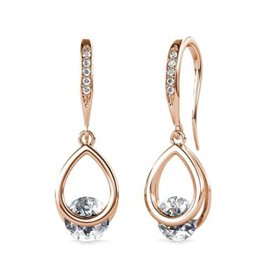 Tristin Hook Earrings - Rose Gold and Crystal I MYC-Paris.com