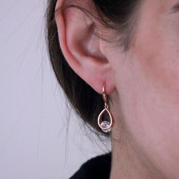 Boucles d'oreilles Tristin Hook - Or Rosé et Cristal I MYC-Paris.com 7