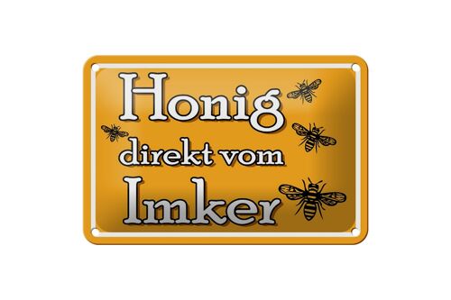 Blechschild Hinweis 18x12cm Honig direkt vom Imker Dekoration