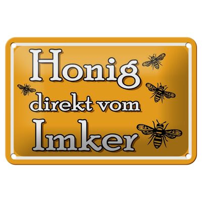Metal sign notice 18x12cm honey directly from the beekeeper decoration