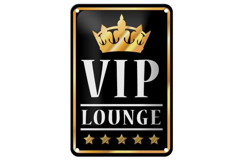 Blechschild Hinweis 12x18cm VIP Lounge Bar (s/w/g) Dekoration