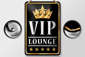 Panneau en étain 12x18cm, décoration VIP Lounge Bar (b/w/g) 2