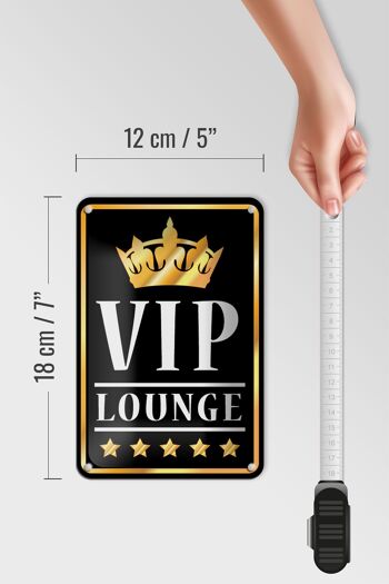 Panneau en étain 12x18cm, décoration VIP Lounge Bar (b/w/g) 5