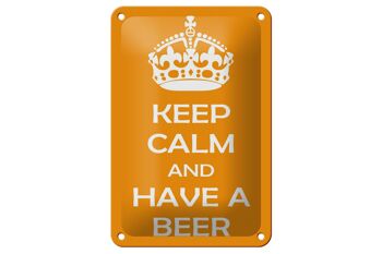 Plaque en étain disant 12x18cm Keep Calm and have a beer decoration 1