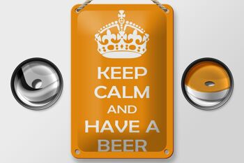 Plaque en étain disant 12x18cm Keep Calm and have a beer decoration 2
