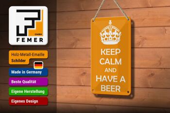 Plaque en étain disant 12x18cm Keep Calm and have a beer decoration 3