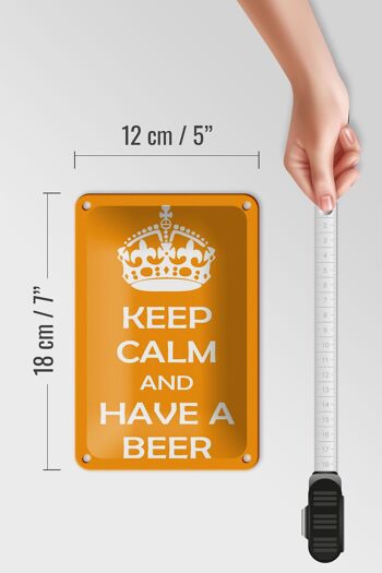 Plaque en étain disant 12x18cm Keep Calm and have a beer decoration 5