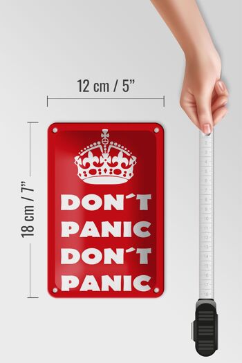Panneau en étain disant 12x18cm Don't Panic, décoration pas de panique 5