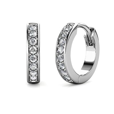 Circle Hoop Earrings - Silver and Crystal I MYC-Paris.com