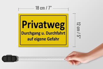Plaque en tôle note 18x12cm itinéraire privé décoration jaune 5