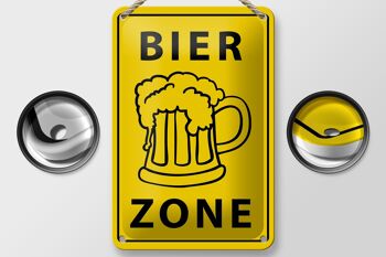 Panneau en tôle avis 12x18cm, zone de bière, décoration jaune 2