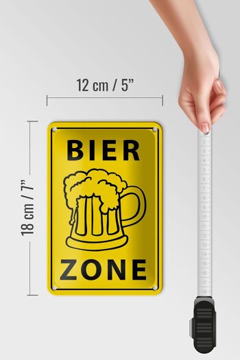 Panneau en tôle avis 12x18cm, zone de bière, décoration jaune 5