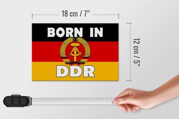 Signe en étain nostalgie 18x12cm, décoration Born in RDA (drapeau) 5