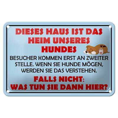 Blechschild Spruch 18x12cm Dieses Haus ist Heim unseres Hundes Schild