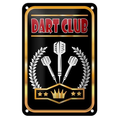Cartel de chapa aviso 12x18cm Dart Club decoración negra