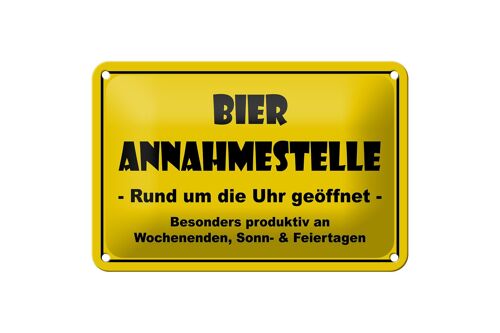 Blechschild Alkohol 18x12cm Bier Annahmestelle geöffnet Dekoration