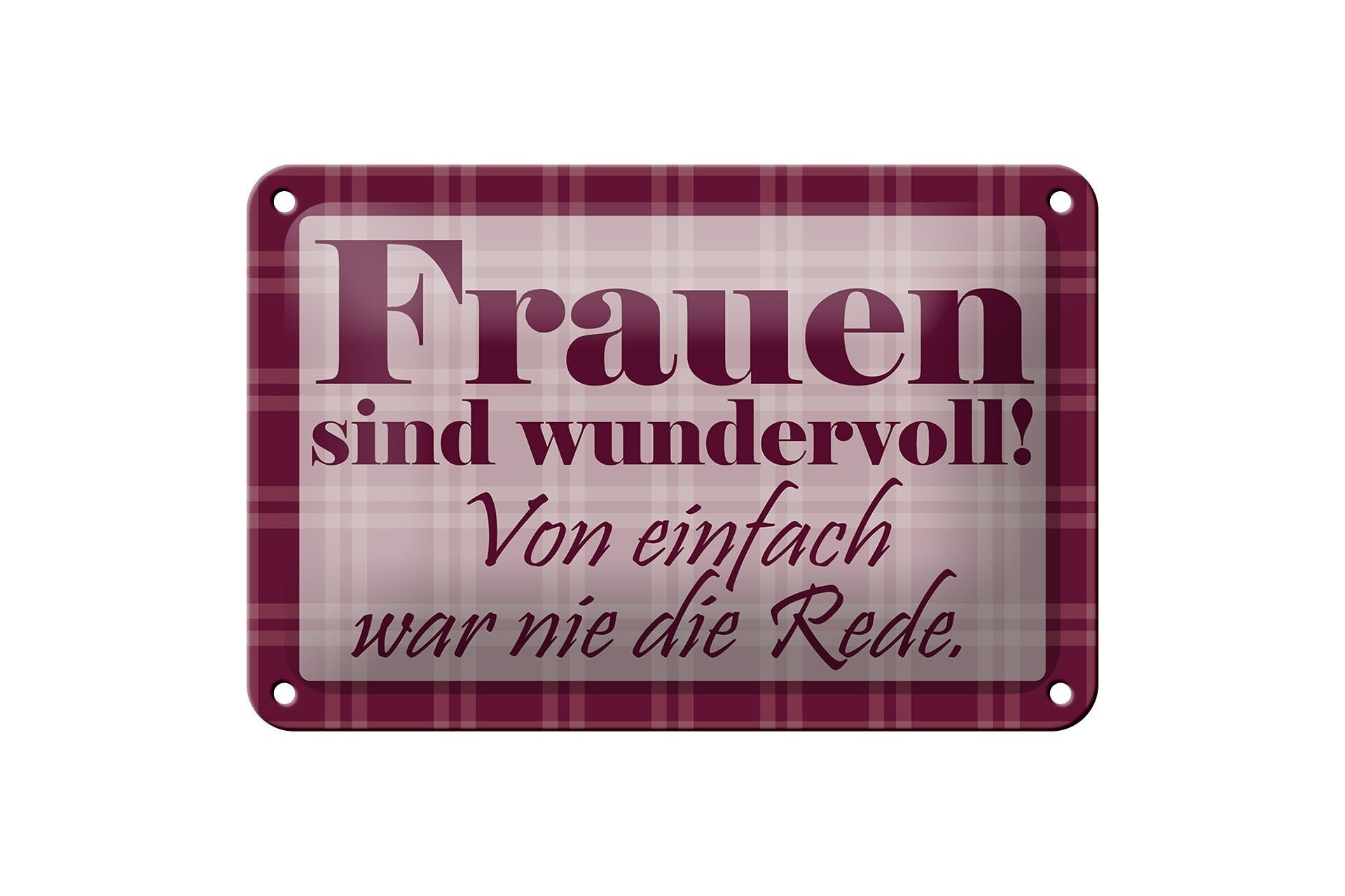 Targa in metallo con scritta 18x12 cm Le donne sono una decorazione meravigliosa