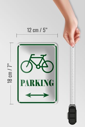 Panneau en tôle signalétique 12x18cm parking vélo décoration blanc-vert 5